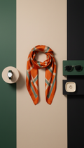 Scarf Orange Graphic Cotton